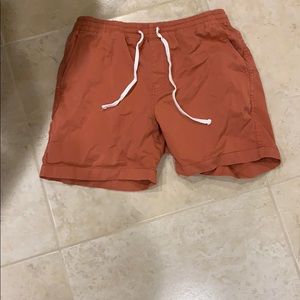 Jcrew Men’s medium dock shorts red to orange color